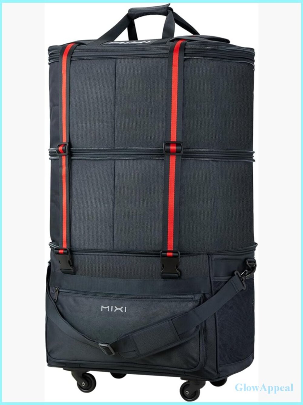 Expandable Rolling Duffel Bag with Wheels Foldable Travel Luggage